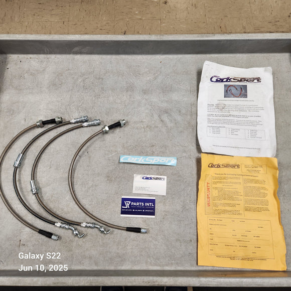 1999-2003 Mazda Protege Corksport Stainless Steel Braided Brake Lines (4)