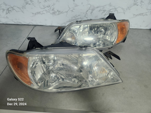 2001-2003 Mazda Protege Sedan Chrome Headlight Set